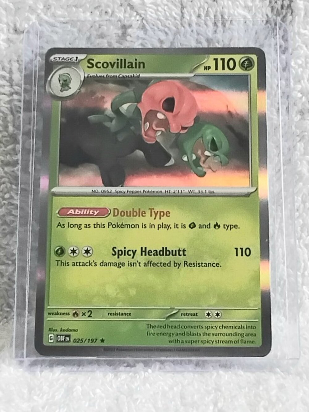 Mint 2023 Pokemon Scovillain Rare ☆ Holo Card 025/197!!